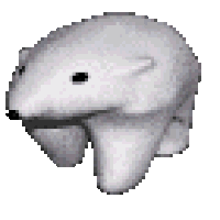 an 8-bit polar bear walking in place